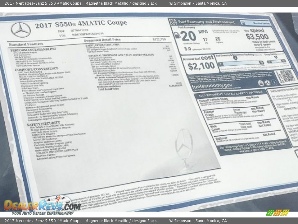 2017 Mercedes-Benz S 550 4Matic Coupe Magnetite Black Metallic / designo Black Photo #11