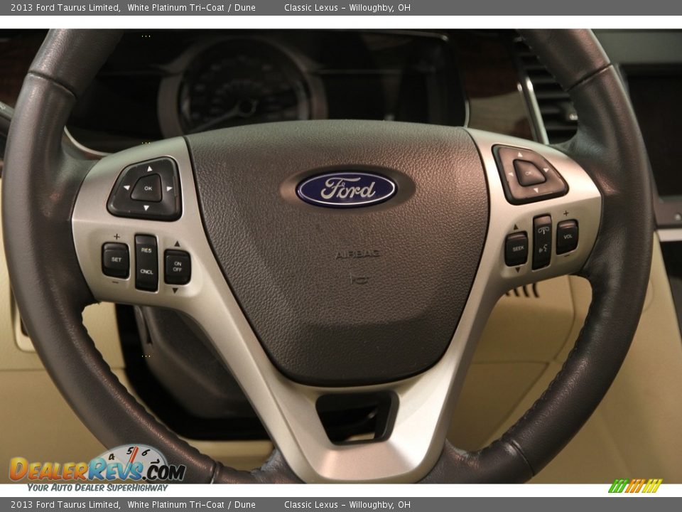 2013 Ford Taurus Limited White Platinum Tri-Coat / Dune Photo #9