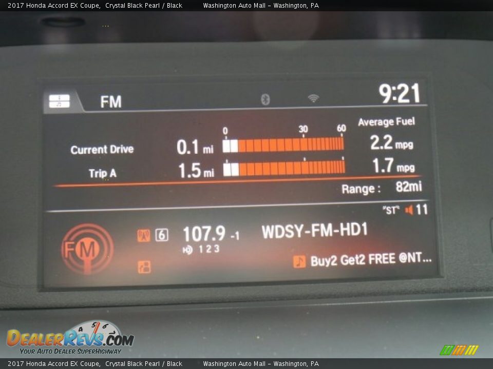 2017 Honda Accord EX Coupe Crystal Black Pearl / Black Photo #22