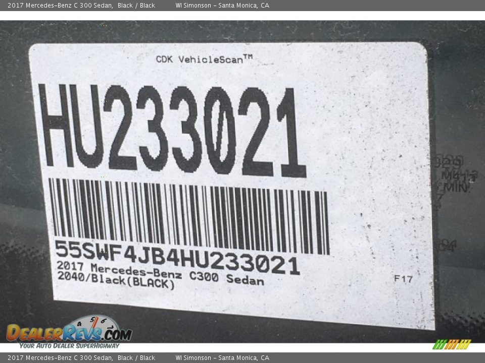 2017 Mercedes-Benz C 300 Sedan Black / Black Photo #11