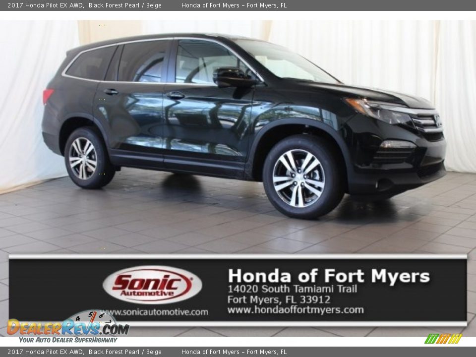 2017 Honda Pilot EX AWD Black Forest Pearl / Beige Photo #1