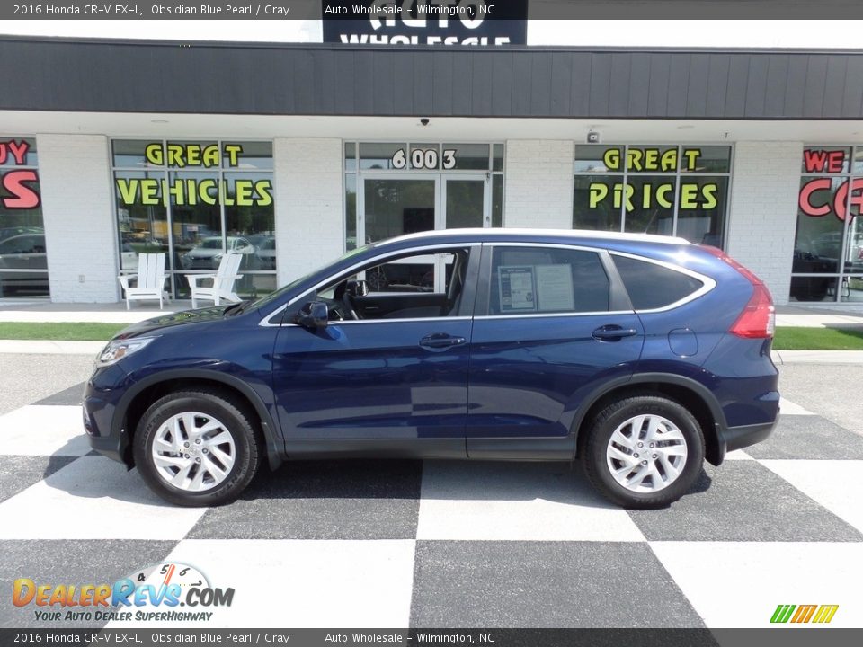 2016 Honda CR-V EX-L Obsidian Blue Pearl / Gray Photo #1