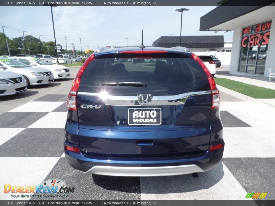 2016 Honda CR-V EX-L Obsidian Blue Pearl / Gray Photo #4