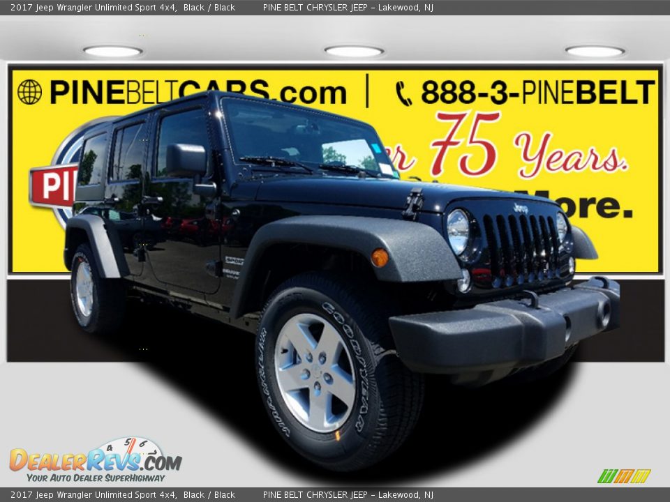 2017 Jeep Wrangler Unlimited Sport 4x4 Black / Black Photo #1