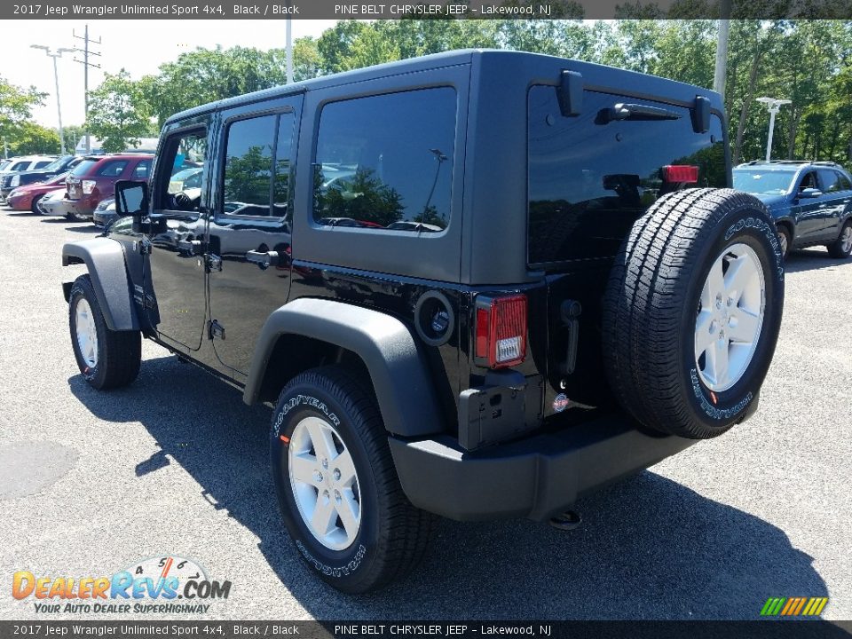 2017 Jeep Wrangler Unlimited Sport 4x4 Black / Black Photo #4