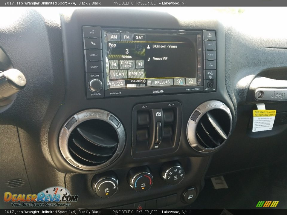 2017 Jeep Wrangler Unlimited Sport 4x4 Black / Black Photo #11