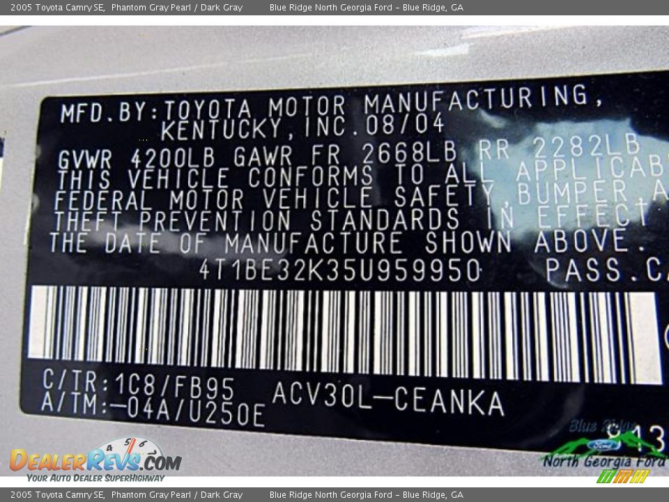 2005 Toyota Camry SE Phantom Gray Pearl / Dark Gray Photo #22