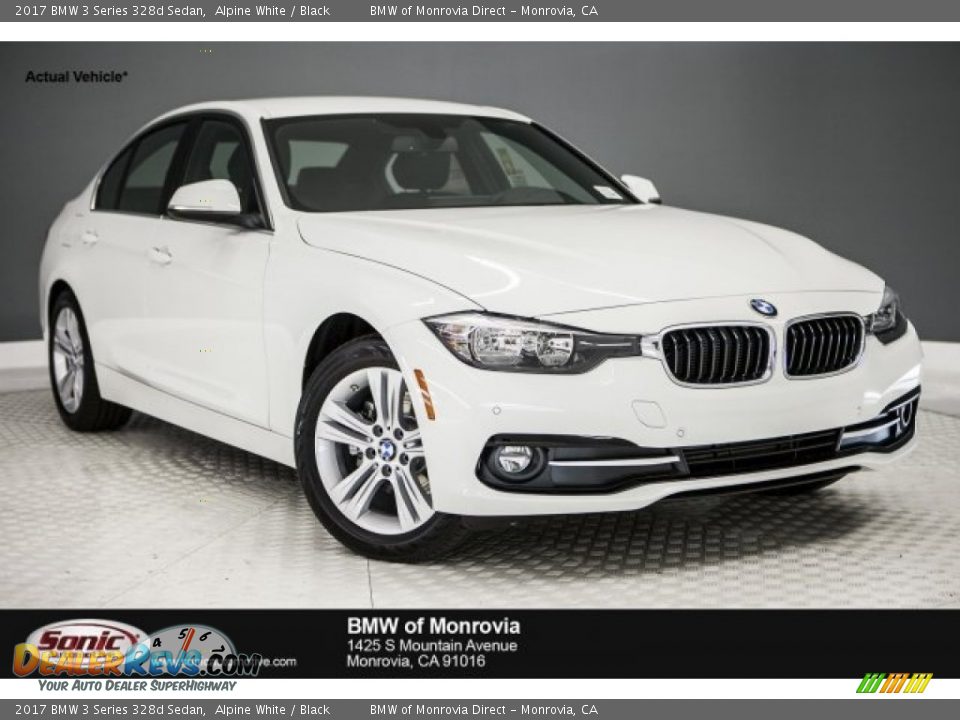 2017 BMW 3 Series 328d Sedan Alpine White / Black Photo #1