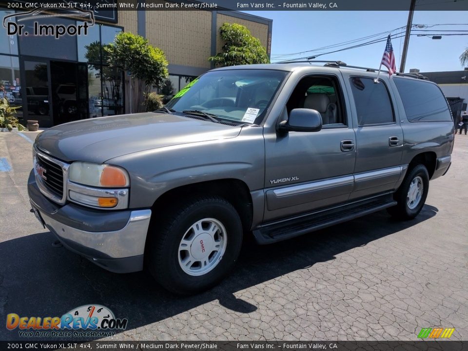2001 GMC Yukon XL SLT 4x4 Summit White / Medium Dark Pewter/Shale Photo #2