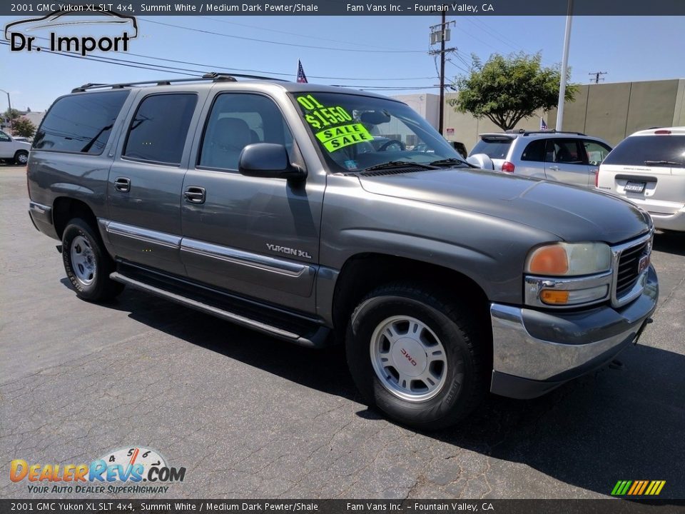 2001 GMC Yukon XL SLT 4x4 Summit White / Medium Dark Pewter/Shale Photo #4