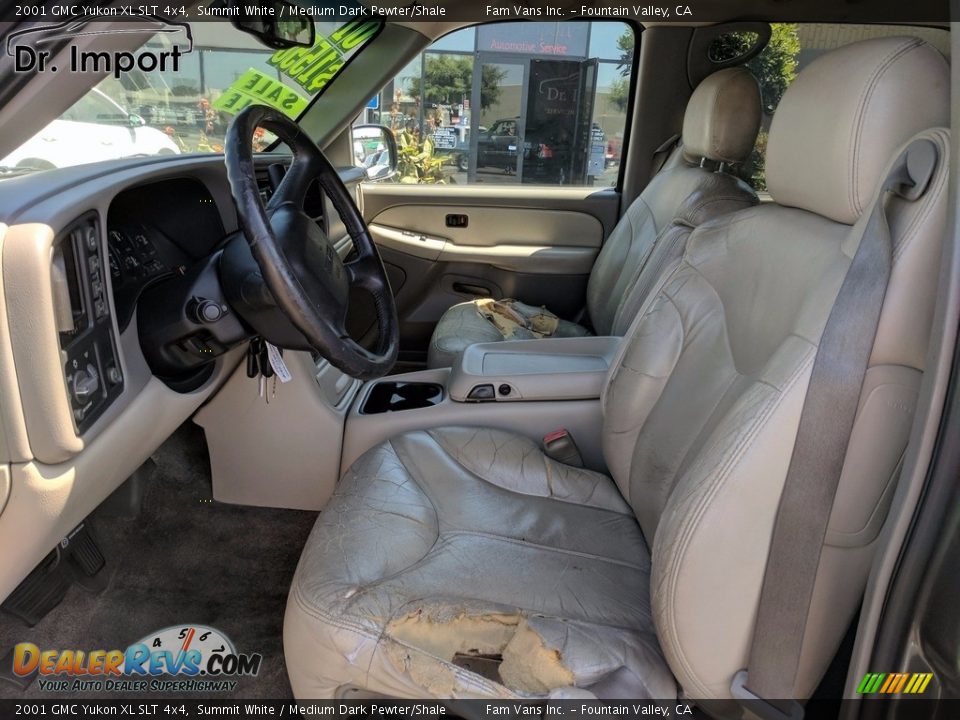 2001 GMC Yukon XL SLT 4x4 Summit White / Medium Dark Pewter/Shale Photo #10