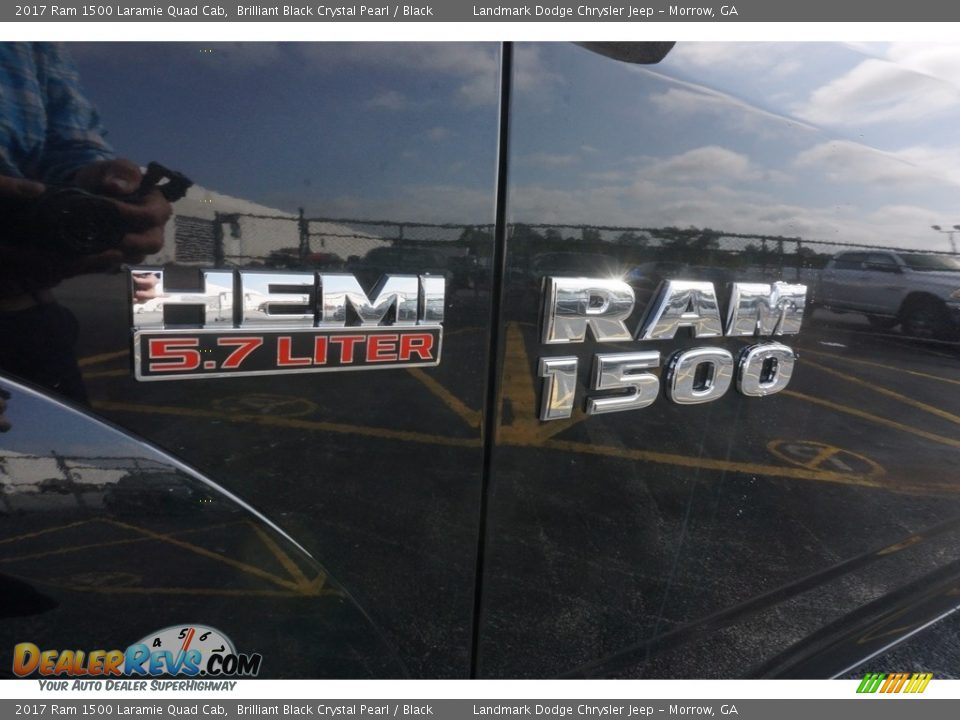 2017 Ram 1500 Laramie Quad Cab Brilliant Black Crystal Pearl / Black Photo #6
