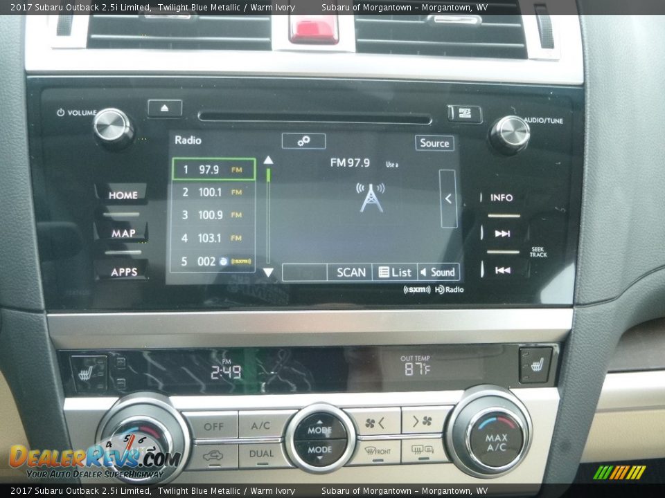 2017 Subaru Outback 2.5i Limited Twilight Blue Metallic / Warm Ivory Photo #18