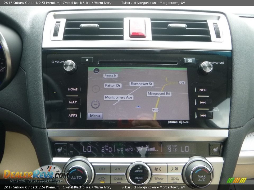2017 Subaru Outback 2.5i Premium Crystal Black Silica / Warm Ivory Photo #18