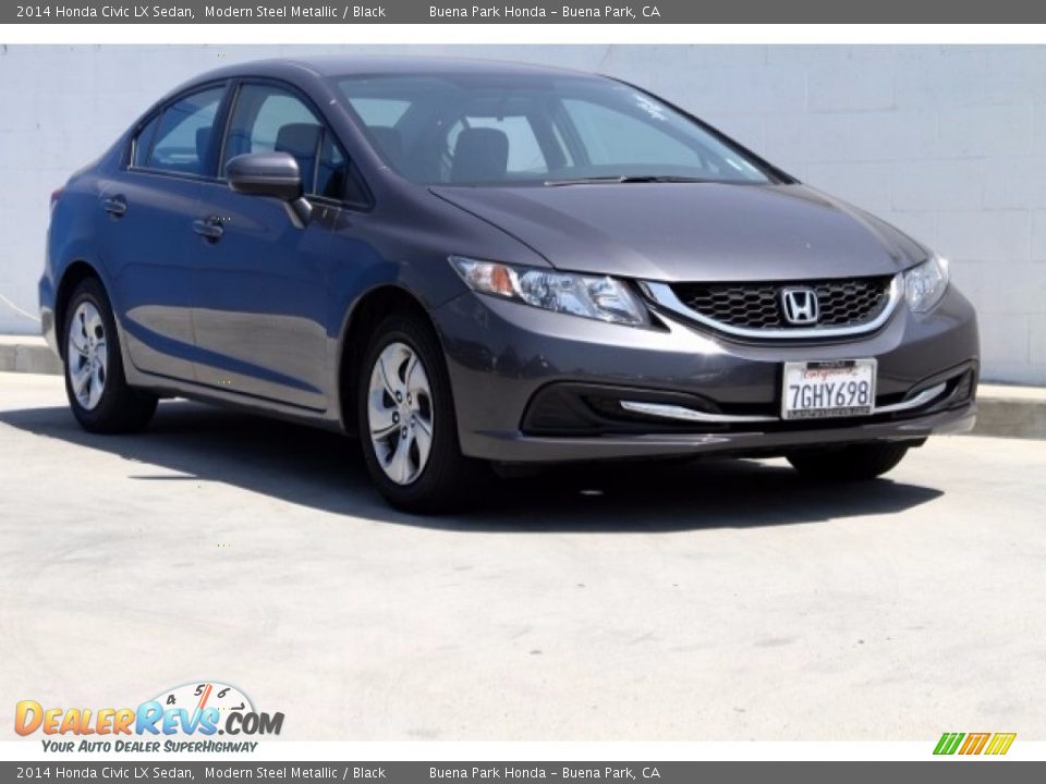 2014 Honda Civic LX Sedan Modern Steel Metallic / Black Photo #1