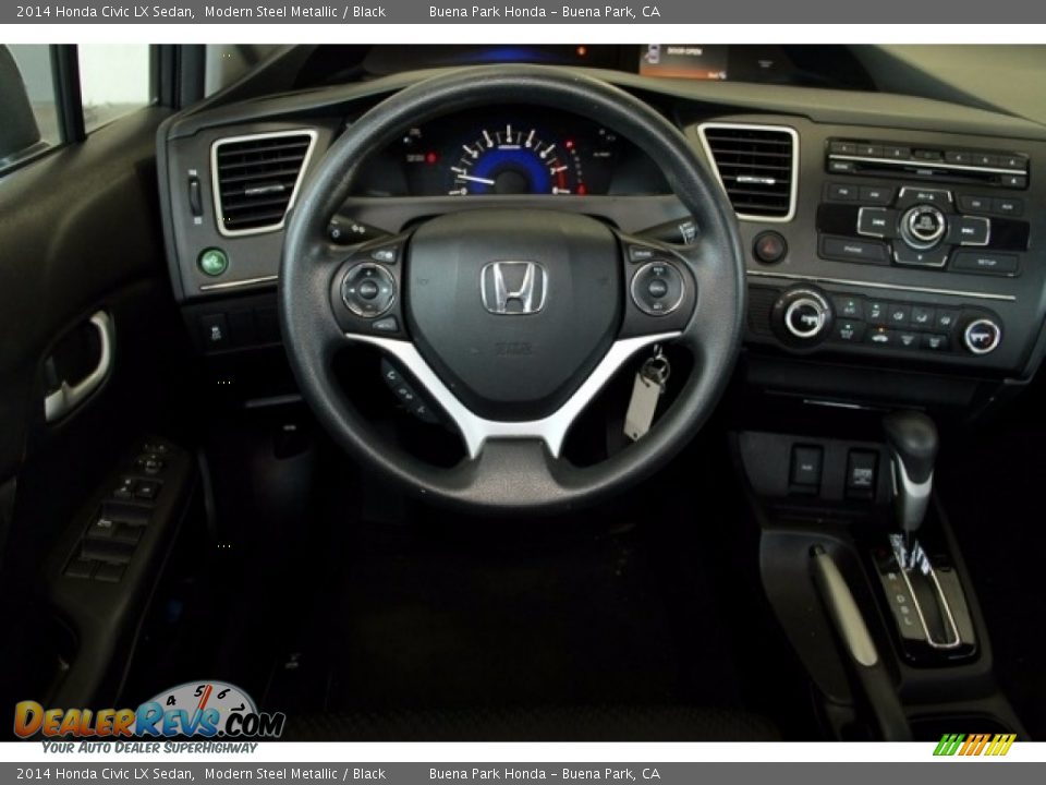 2014 Honda Civic LX Sedan Modern Steel Metallic / Black Photo #5