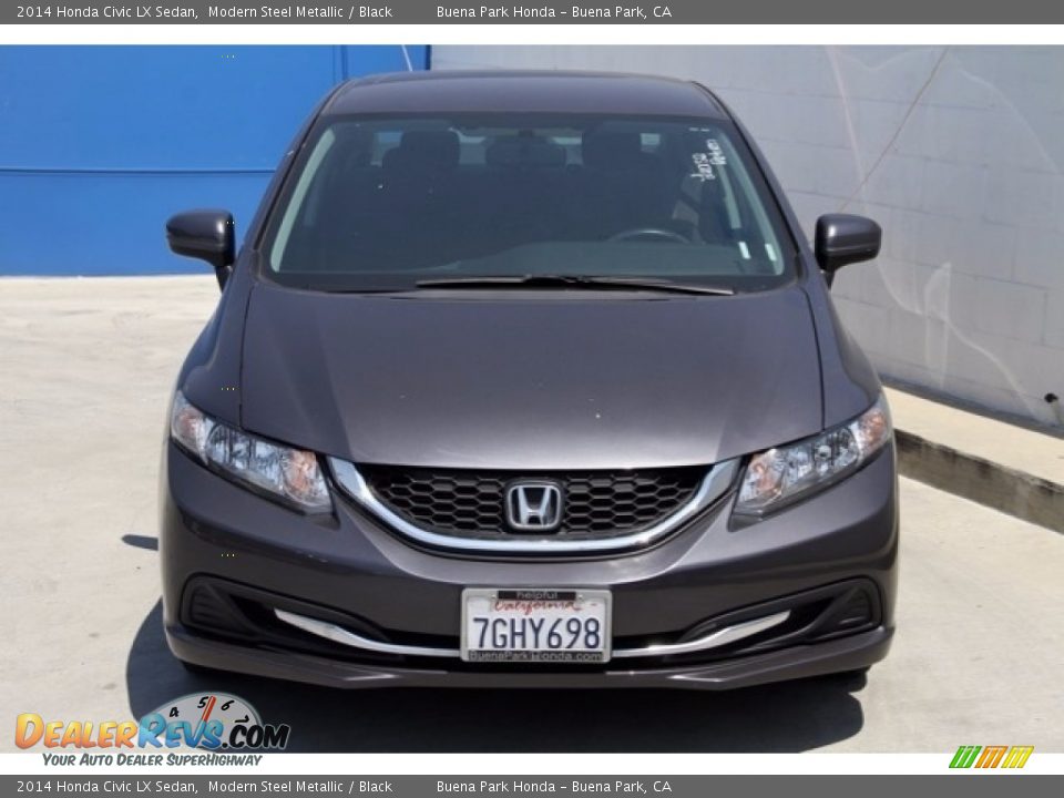 2014 Honda Civic LX Sedan Modern Steel Metallic / Black Photo #7