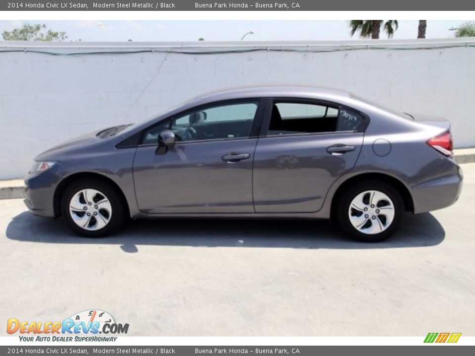 2014 Honda Civic LX Sedan Modern Steel Metallic / Black Photo #8