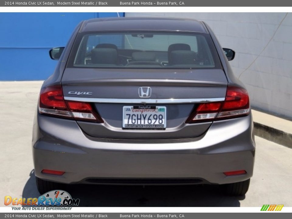 2014 Honda Civic LX Sedan Modern Steel Metallic / Black Photo #9