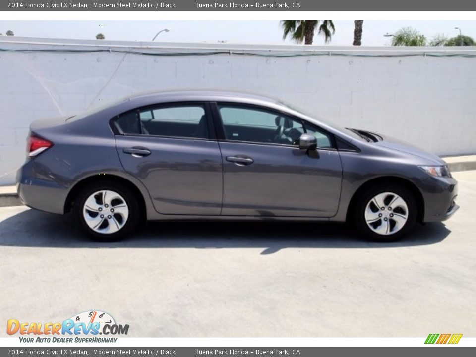 2014 Honda Civic LX Sedan Modern Steel Metallic / Black Photo #10