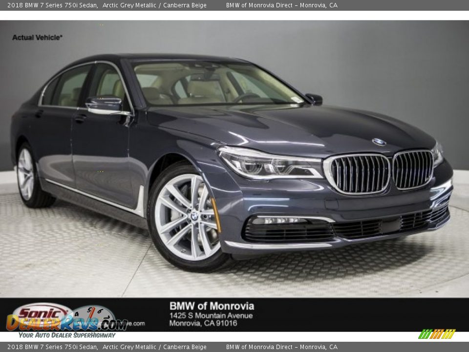 2018 BMW 7 Series 750i Sedan Arctic Grey Metallic / Canberra Beige Photo #1