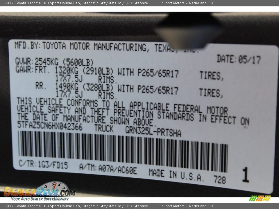 2017 Toyota Tacoma TRD Sport Double Cab Magnetic Gray Metallic / TRD Graphite Photo #26