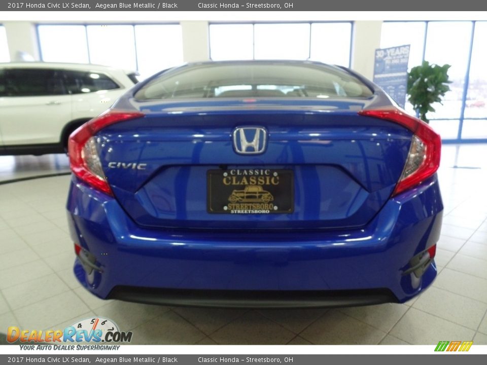 2017 Honda Civic LX Sedan Aegean Blue Metallic / Black Photo #5