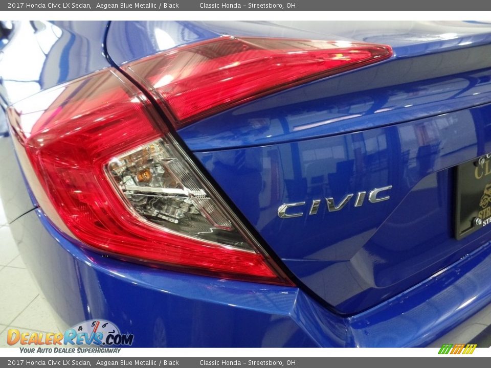 2017 Honda Civic LX Sedan Aegean Blue Metallic / Black Photo #9