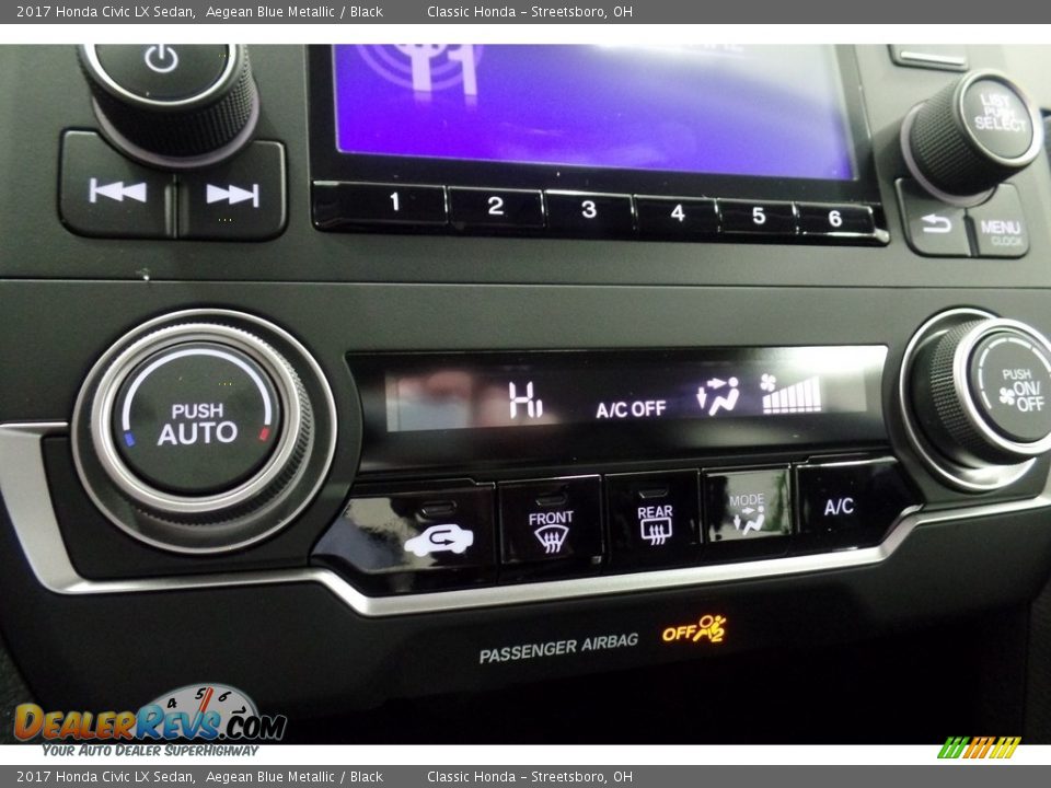 2017 Honda Civic LX Sedan Aegean Blue Metallic / Black Photo #19