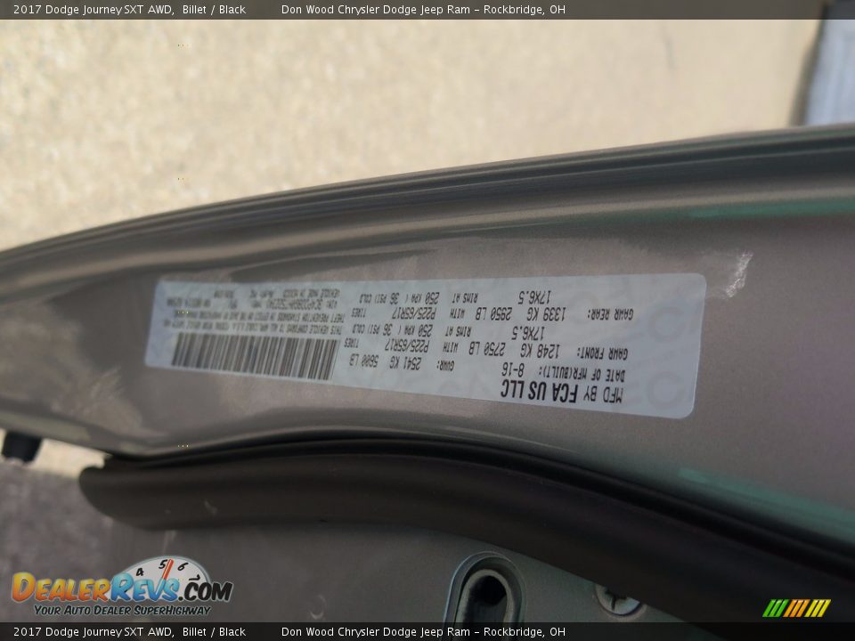 2017 Dodge Journey SXT AWD Billet / Black Photo #33