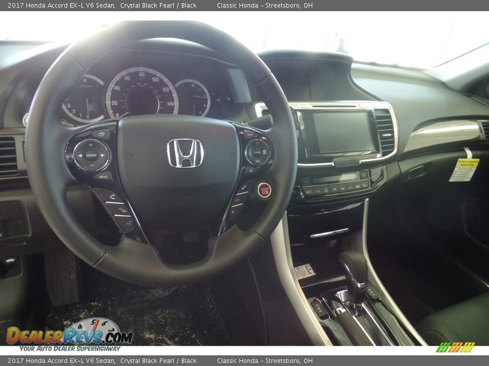 2017 Honda Accord EX-L V6 Sedan Crystal Black Pearl / Black Photo #7