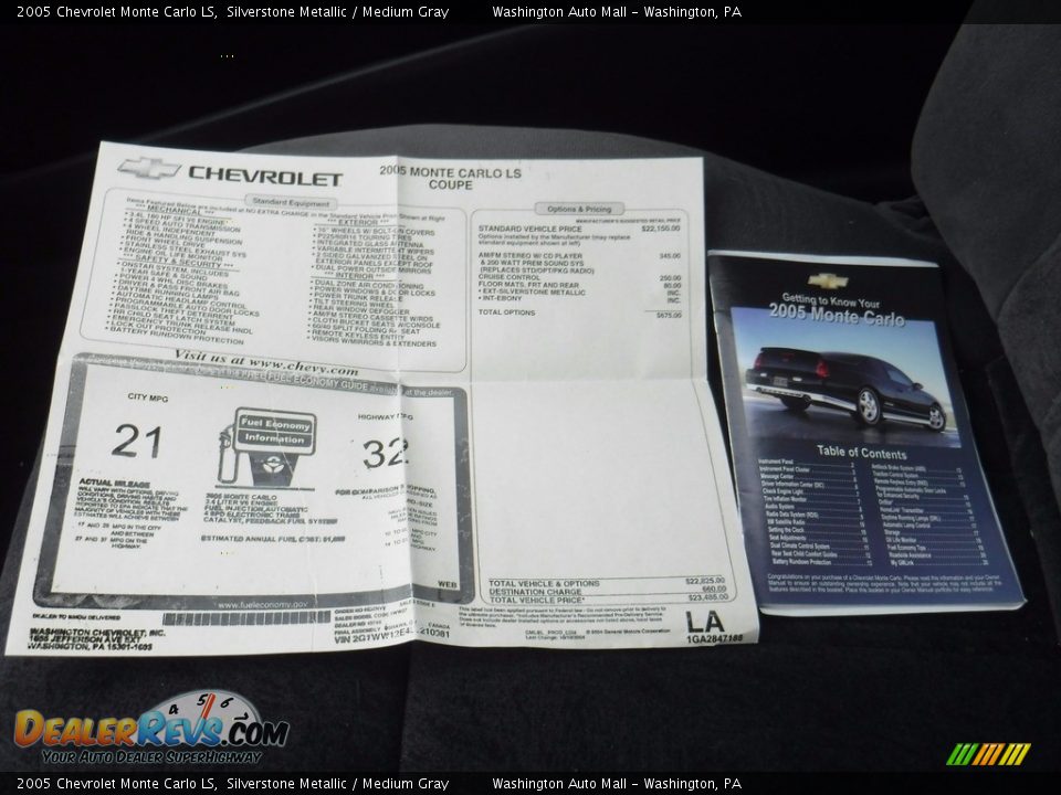 2005 Chevrolet Monte Carlo LS Silverstone Metallic / Medium Gray Photo #17