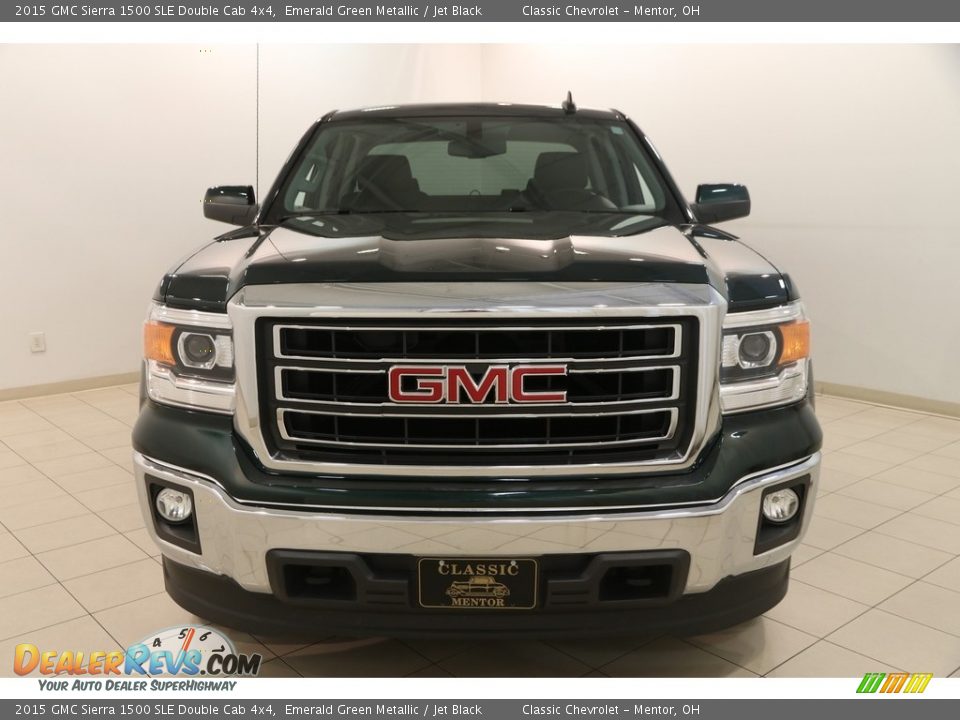 2015 GMC Sierra 1500 SLE Double Cab 4x4 Emerald Green Metallic / Jet Black Photo #2