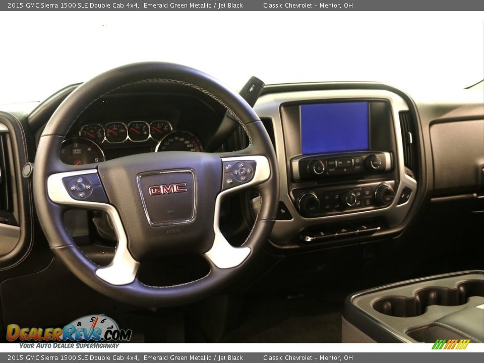 2015 GMC Sierra 1500 SLE Double Cab 4x4 Emerald Green Metallic / Jet Black Photo #7