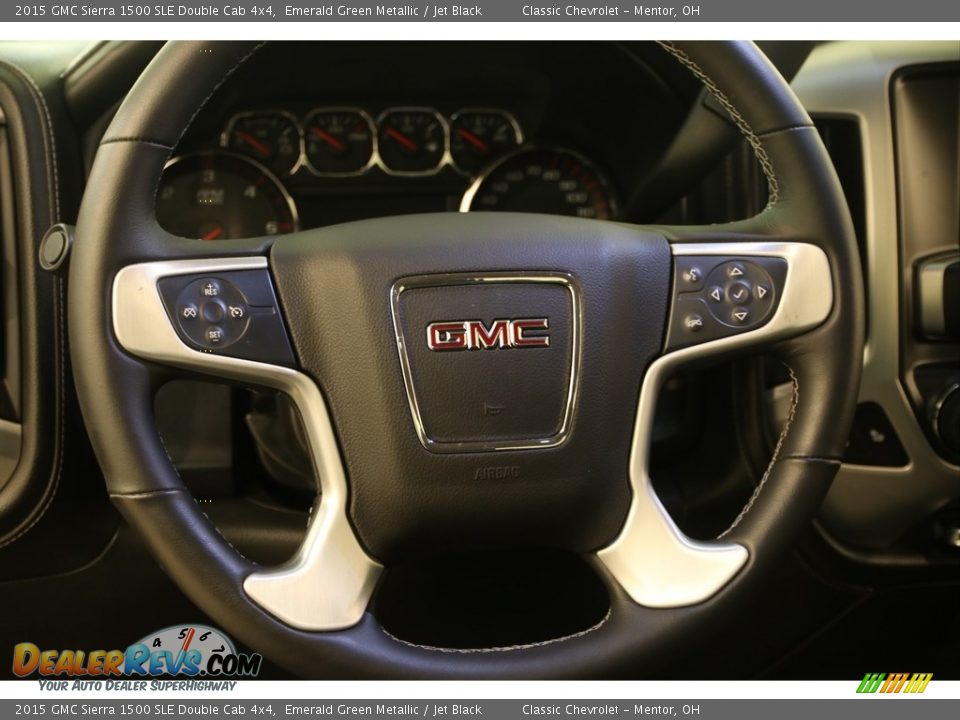2015 GMC Sierra 1500 SLE Double Cab 4x4 Emerald Green Metallic / Jet Black Photo #8