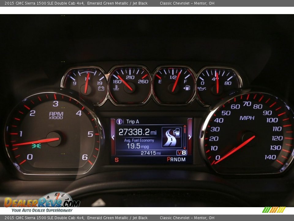 2015 GMC Sierra 1500 SLE Double Cab 4x4 Emerald Green Metallic / Jet Black Photo #9