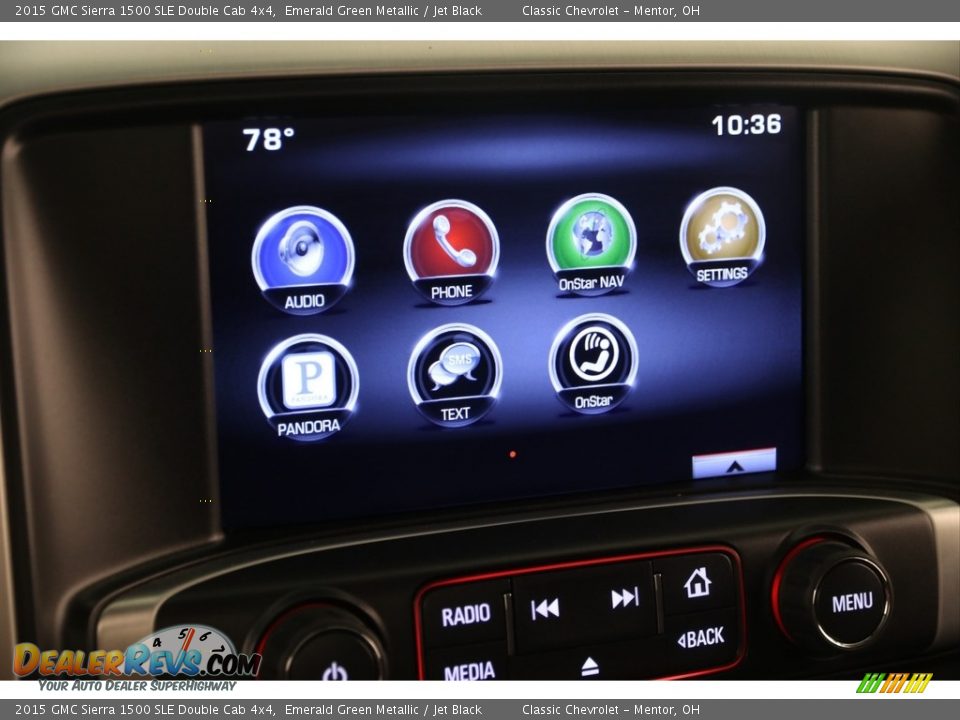 2015 GMC Sierra 1500 SLE Double Cab 4x4 Emerald Green Metallic / Jet Black Photo #11