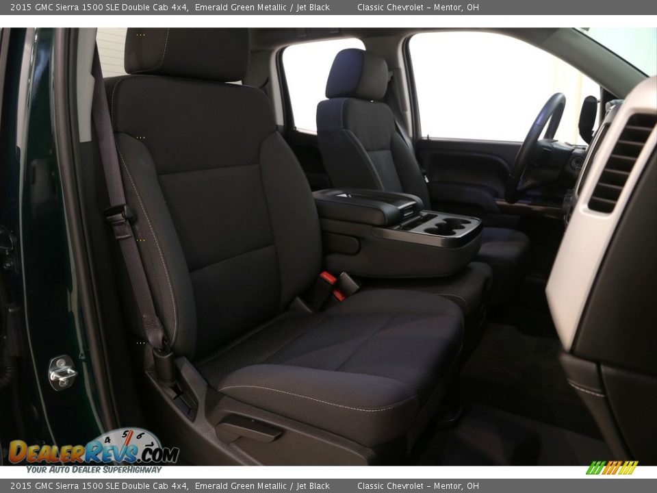 2015 GMC Sierra 1500 SLE Double Cab 4x4 Emerald Green Metallic / Jet Black Photo #15