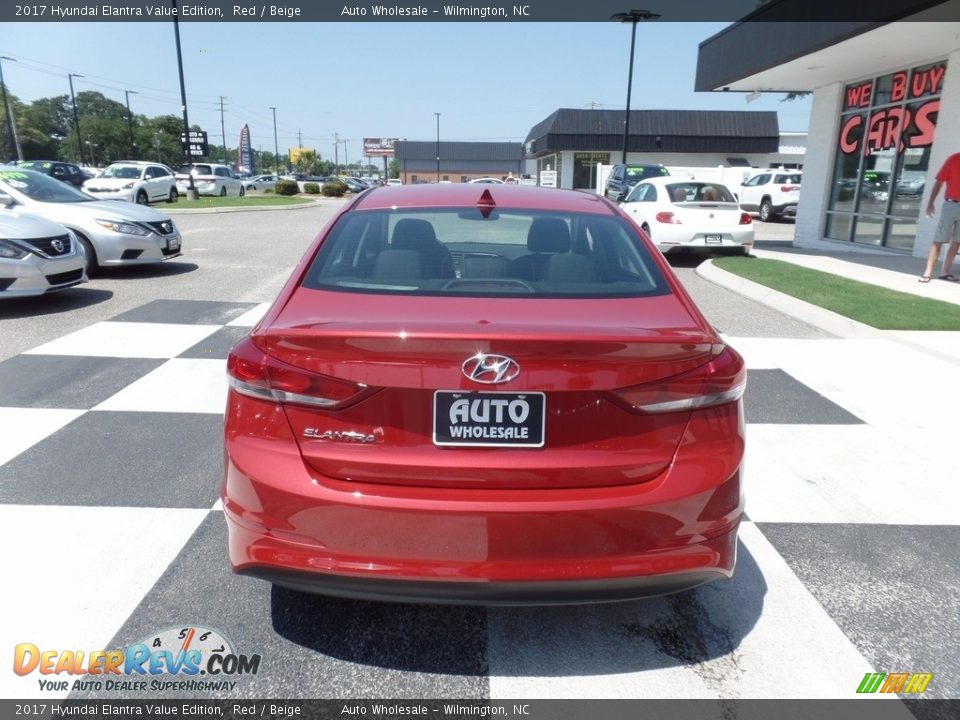 2017 Hyundai Elantra Value Edition Red / Beige Photo #4