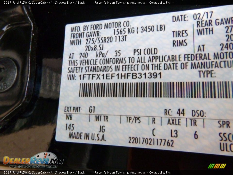 2017 Ford F150 XL SuperCab 4x4 Shadow Black / Black Photo #12