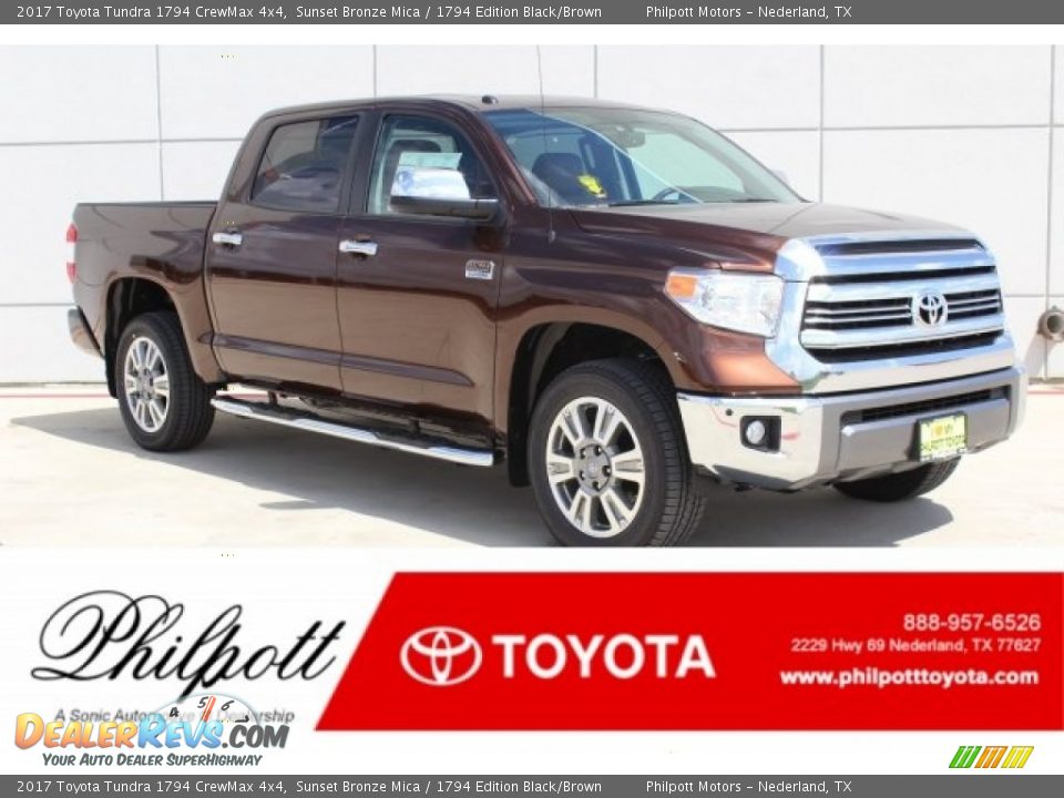 2017 Toyota Tundra 1794 CrewMax 4x4 Sunset Bronze Mica / 1794 Edition Black/Brown Photo #1