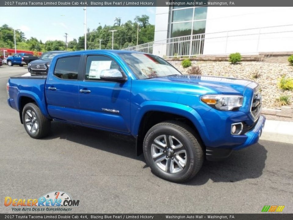 2017 Toyota Tacoma Limited Double Cab 4x4 Blazing Blue Pearl / Limited Hickory Photo #1
