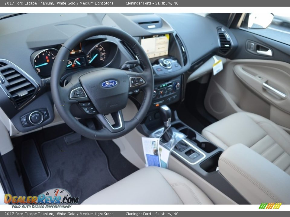 2017 Ford Escape Titanium White Gold / Medium Light Stone Photo #7