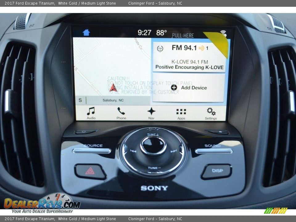 2017 Ford Escape Titanium White Gold / Medium Light Stone Photo #11