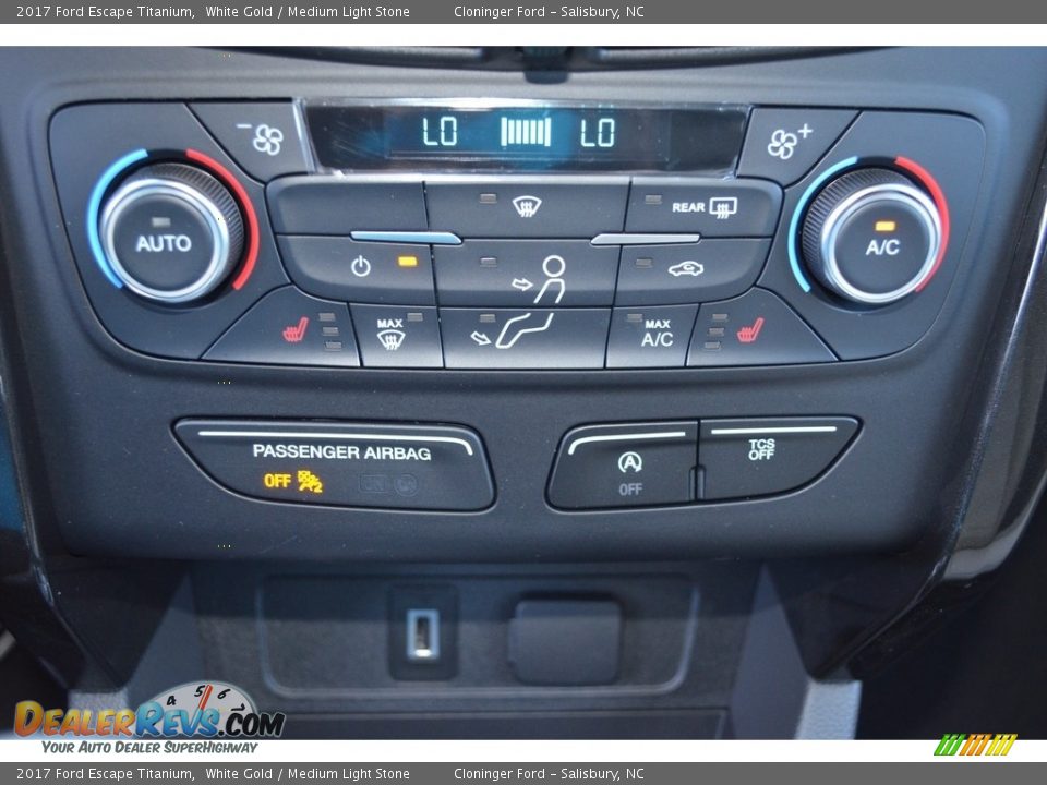 2017 Ford Escape Titanium White Gold / Medium Light Stone Photo #16