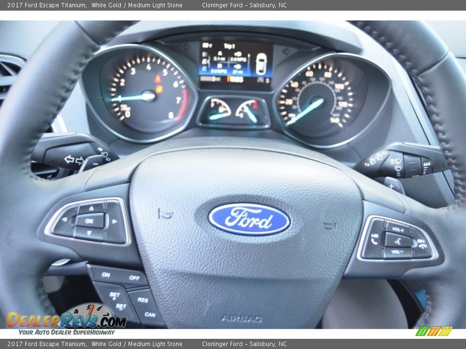 2017 Ford Escape Titanium White Gold / Medium Light Stone Photo #18