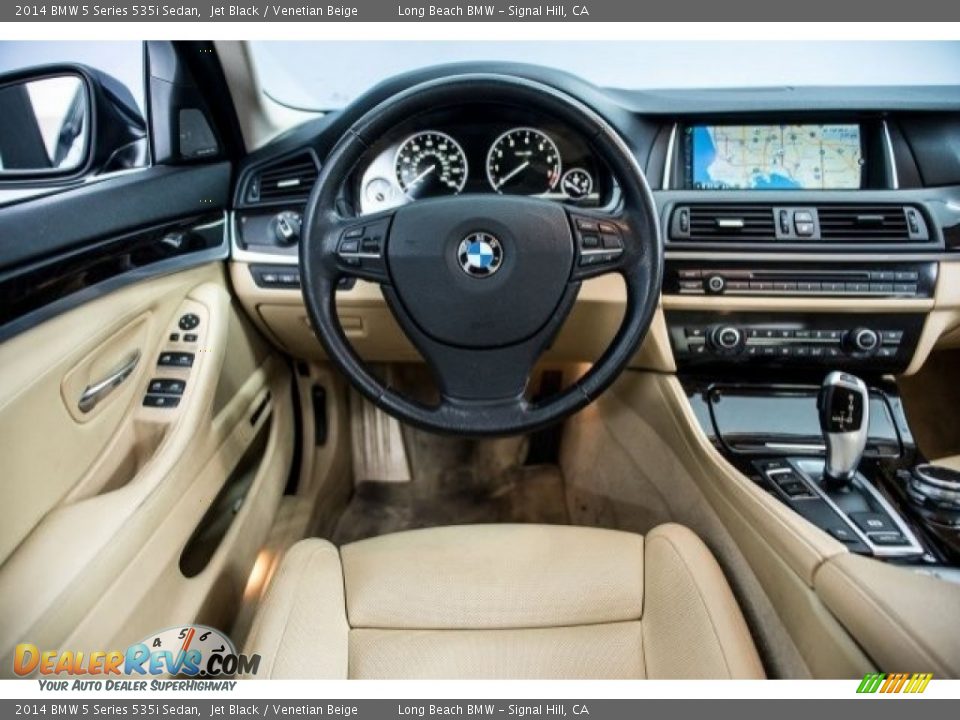 2014 BMW 5 Series 535i Sedan Jet Black / Venetian Beige Photo #4
