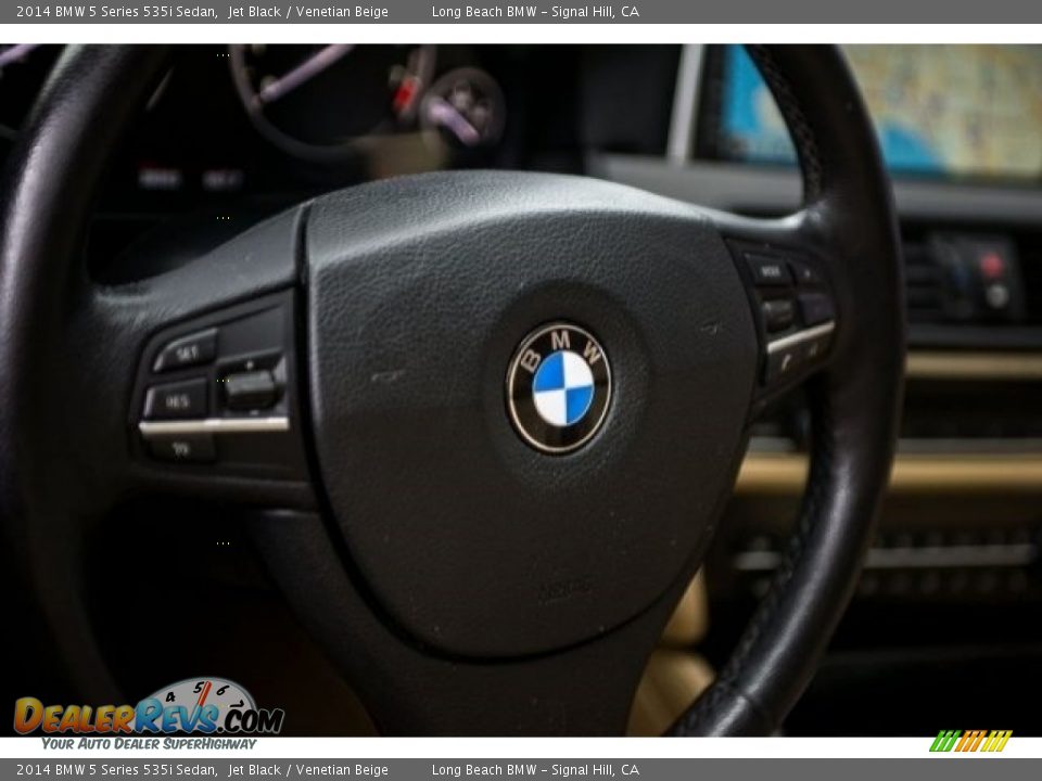2014 BMW 5 Series 535i Sedan Jet Black / Venetian Beige Photo #29