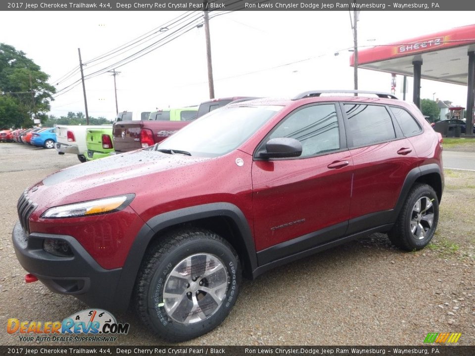 2017 Jeep Cherokee Trailhawk 4x4 Deep Cherry Red Crystal Pearl / Black Photo #1