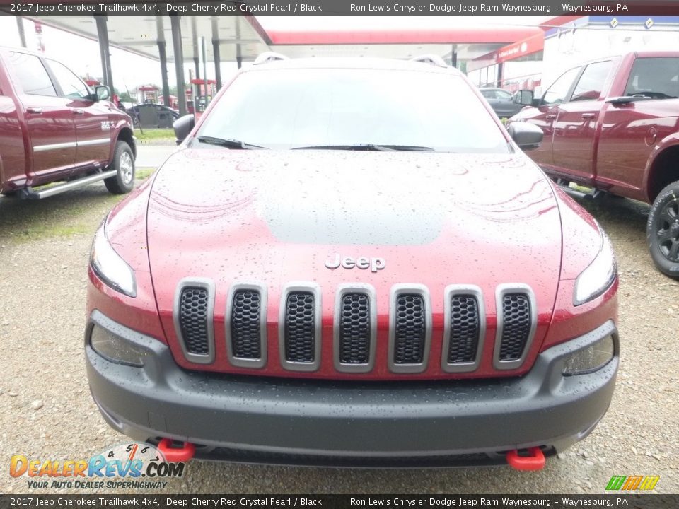 2017 Jeep Cherokee Trailhawk 4x4 Deep Cherry Red Crystal Pearl / Black Photo #6